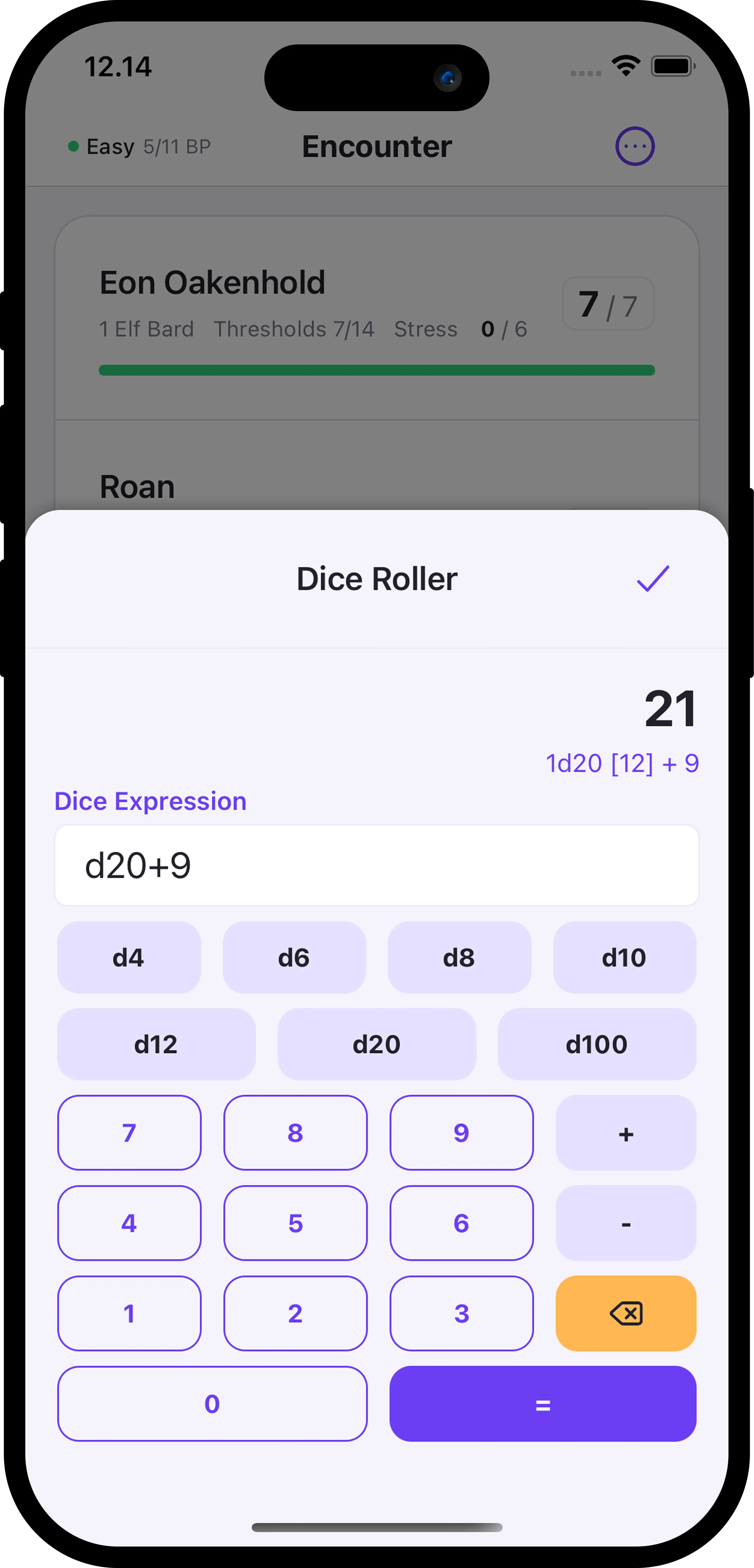 Dice Roller Utility in Heartforge