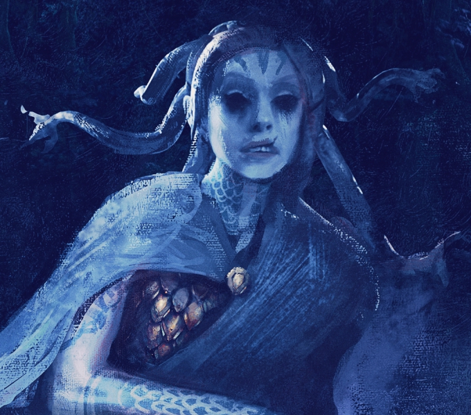 Shardveil Gorgon fantasy artwork